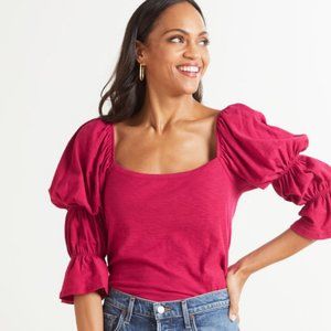 NWT Evereve Nation Boho Dramatic Red Top Sz M